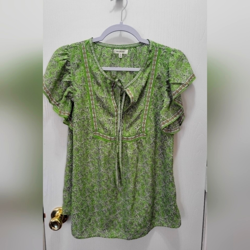 Max studio green blouse small